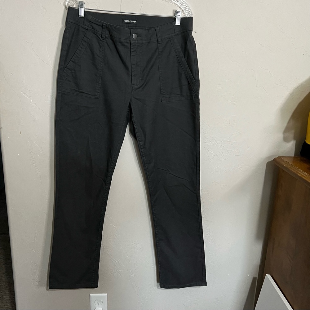Toad&Co Earthworks Gray Organic Cotton Blend Straight Leg Utility Pants - Picture 4 of 12